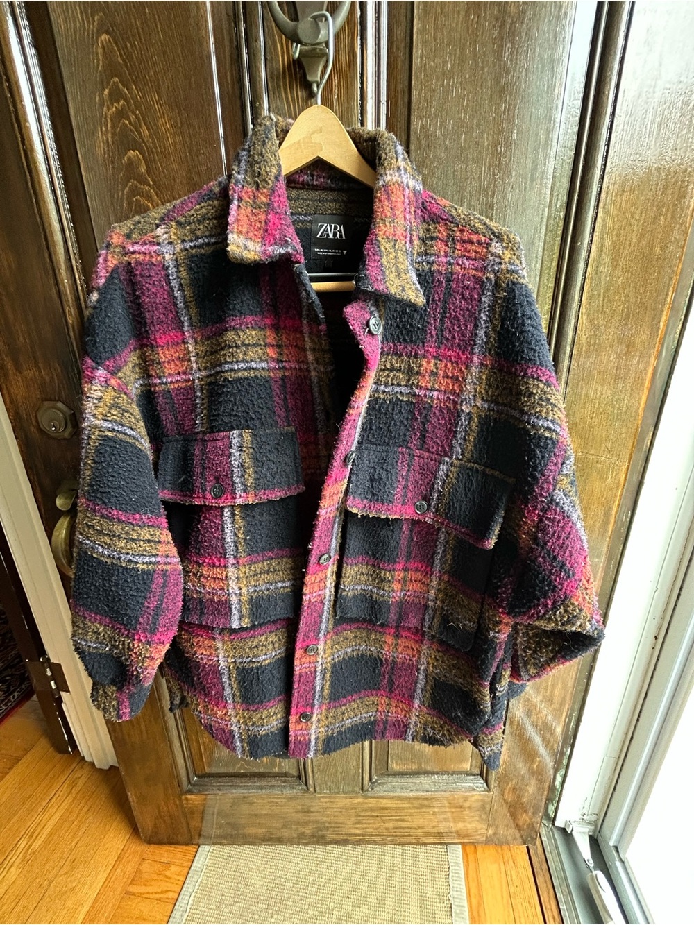 Zara Black, Pink Shirt Jacket /Shacket